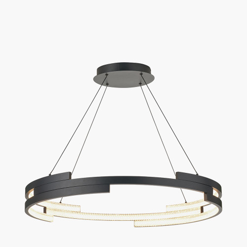 Pacific Lifestyle Sienna Black Metal LED Ring Pendant