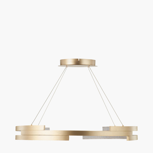 Pacific Lifestyle Sienna Gold Metal LED Ring Pendant