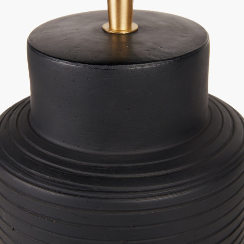 Pacific Lifestyle Sierra Black Tall Ribbed Terracotta Table Lamp Base