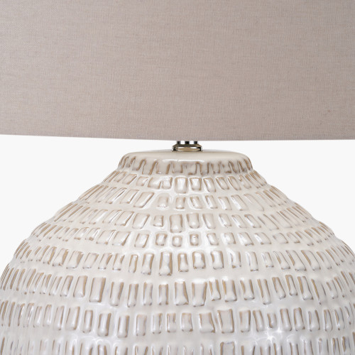 Pacific Lifestyle Signe Warm White Linear Textured Ceramic Table Lamp