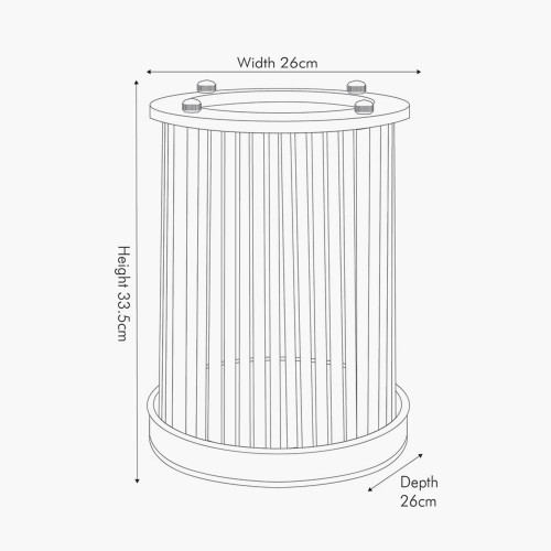 Pacific Lifestyle Silver Metal And Clear Glass Rod Hurricane Large