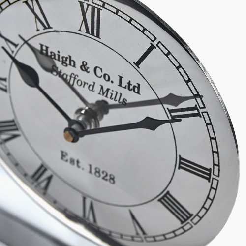 Pacific Lifestyle Silver Metal And Glass Floating Clock Face Square Table Clock