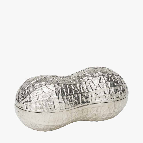 Pacific Lifestyle Silver Metal Peanut Lidded Trinket Bowl