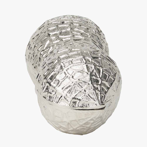 Pacific Lifestyle Silver Metal Peanut Lidded Trinket Bowl