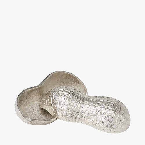 Pacific Lifestyle Silver Metal Peanut Lidded Trinket Bowl
