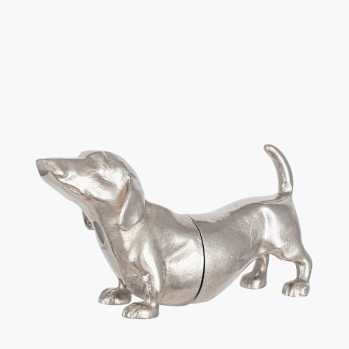Pacific Lifestyle Silver Metal Sausage Dog Book Ends