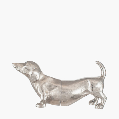 Pacific Lifestyle Silver Metal Sausage Dog Book Ends