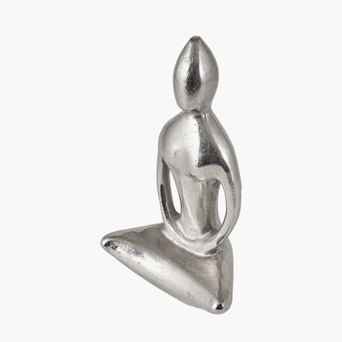 Pacific Lifestyle Silver Metal Sitting Yoga Pose Ornament