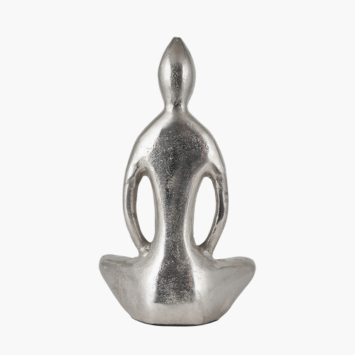 Pacific Lifestyle Silver Metal Sitting Yoga Pose Ornament