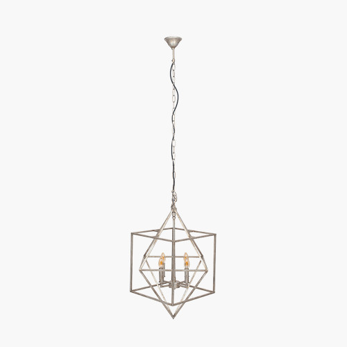 Pacific Lifestyle Sirius Antique Silver Metal Multi Arm Cube Pendant