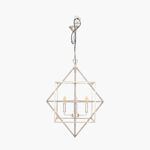 pacific lifestyle Sirius Antique Silver Metal Multi Arm Cube Pendant