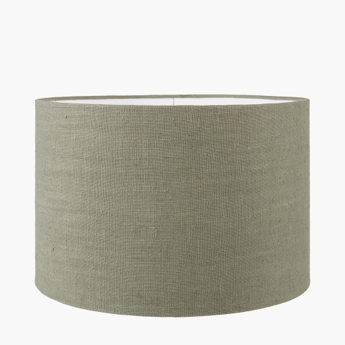 Pacific Lifestyle Sofia Sage And Silver Enamel 3 Ball Table Lamp Base With Edward 35cm Pistachio Green Linen Cylinder Lampshade