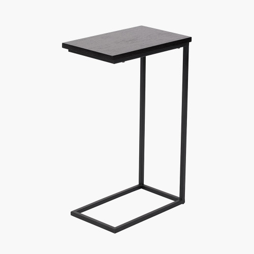 Pacific Lifestyle Soho Black Ash Veneer And Black Metal Supper Side Table