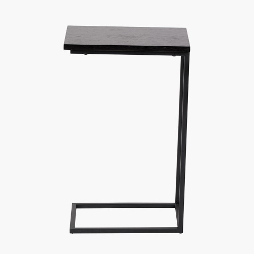 Pacific Lifestyle Soho Black Ash Veneer And Black Metal Supper Side Table