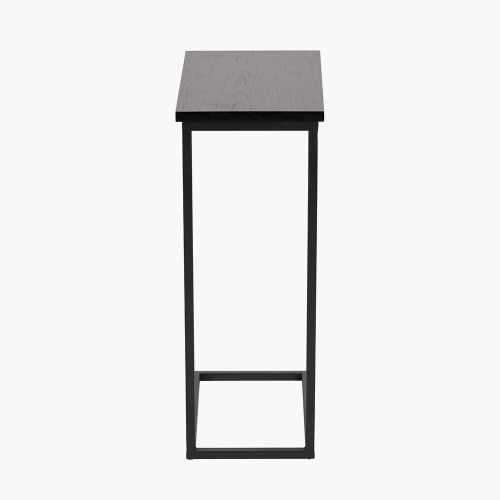 Pacific Lifestyle Soho Black Ash Veneer And Black Metal Supper Side Table