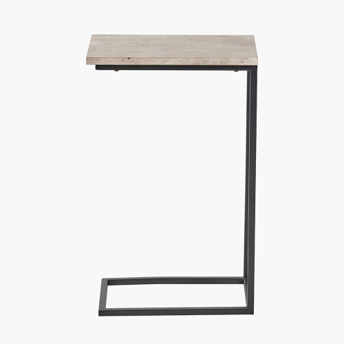 Pacific Lifestyle Soho Concrete Effect And Black Metal Supper Side Table