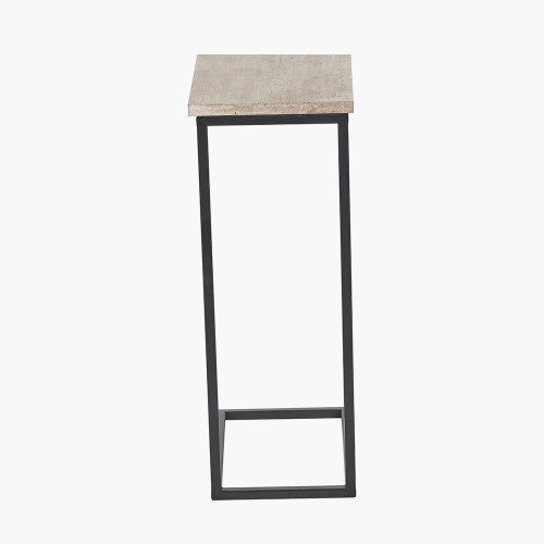 Pacific Lifestyle Soho Concrete Effect And Black Metal Supper Side Table