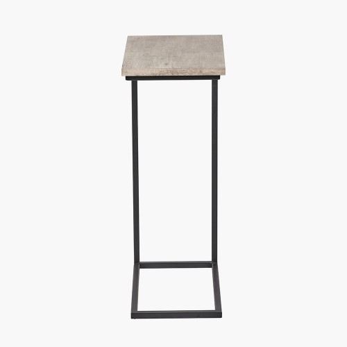 pacific lifestyle Soho Concrete Effect and Black Metal Supper Side Table