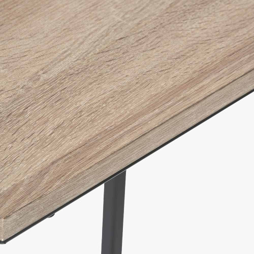 Pacific Lifestyle Soho Natural Wood Veneer And Black Metal Supper Side Table