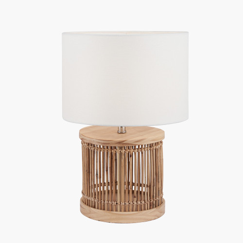Pacific Lifestyle Sorbus Natural Ribbed Small Table Lamp