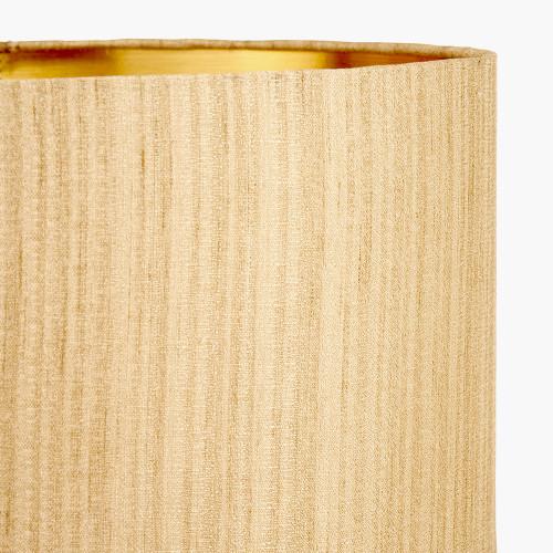 Pacific Lifestyle Stellan 30cm Gold Slubbed Silk Mix Gold Lined Cylinder Lampshade
