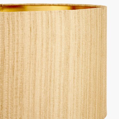 Pacific Lifestyle Stellan 40cm Gold Slubbed Silk Mix Gold Lined Cylinder Lampshade