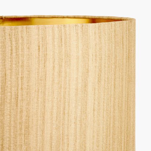 Pacific Lifestyle Stellan 45cm Gold Slubbed Silk Mix Gold Lined Cylinder Lampshade