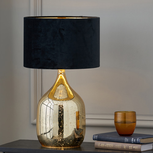 Pacific Lifestyle Stellar Champagne Gold Glass Dual Light Table Lamp