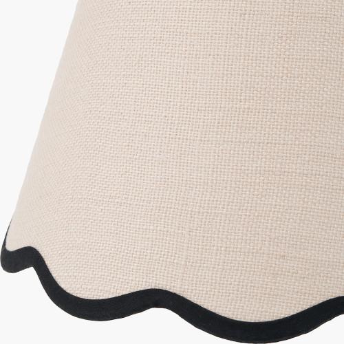 Pacific Lifestyle Tabitha 25cm Cream Jute Scalloped Edge Tapered Lamp Shade With Contrast Binding