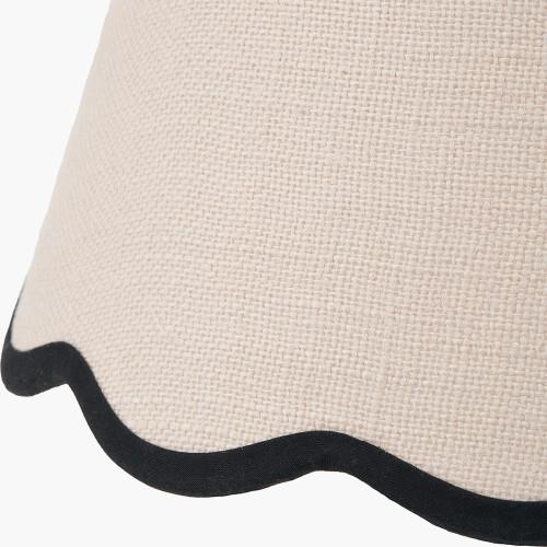 Pacific Lifestyle Tabitha 25cm Cream Jute Scalloped Edge Tapered Lamp Shade With Contrast Binding
