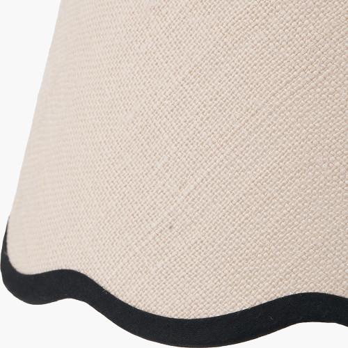 Pacific Lifestyle Tabitha 30cm Cream Jute Scalloped Edge Tapered Lamp Shade With Contrast Binding