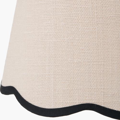 Pacific Lifestyle Tabitha 35cm Cream Jute Scalloped Edge Tapered Lamp Shade With Contrast Binding