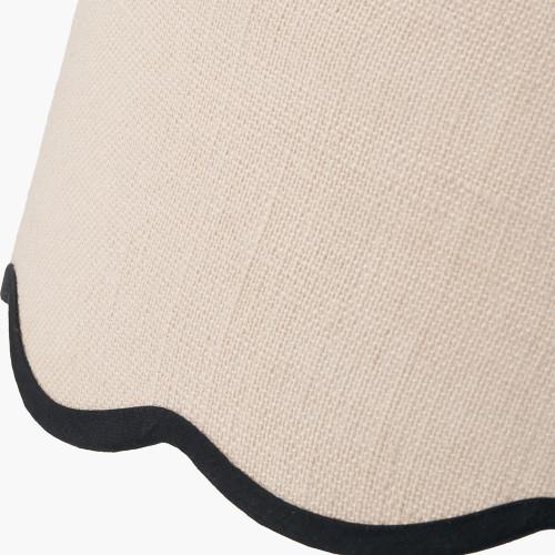Pacific Lifestyle Tabitha 40cm Cream Jute Scalloped Edge Tapered Lamp Shade With Contrast Binding