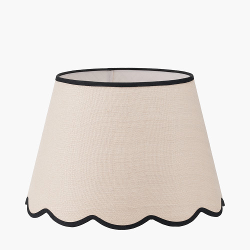 Pacific Lifestyle Tabitha 45cm Cream Jute Scalloped Edge Tapered Lamp Shade With Contrast Binding