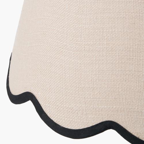 Pacific Lifestyle Tabitha 45cm Cream Jute Scalloped Edge Tapered Lamp Shade With Contrast Binding