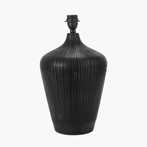 Pacific Lifestyle Taika Antique Black Textured Wood Table Lamp Base