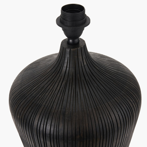 Pacific Lifestyle Taika Antique Black Textured Wood Table Lamp Base