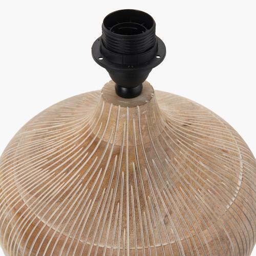 Pacific Lifestyle Taika White Wash Textured Wood Table Lamp Base