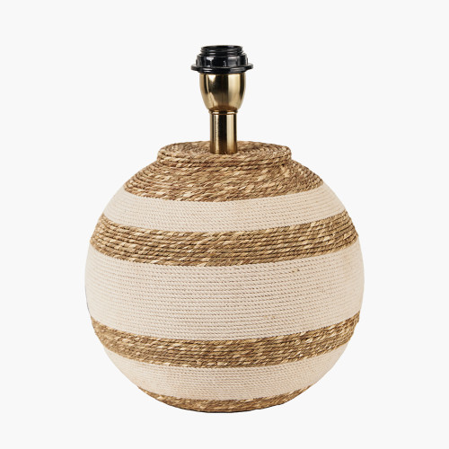 pacific lifestyle Talalla Cream and Natural Sea Grass Round Table Lamp Base