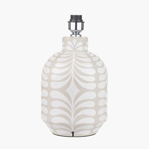Pacific Lifestyle Tania Grey And White Pattern Ceramic Table Lamp Base