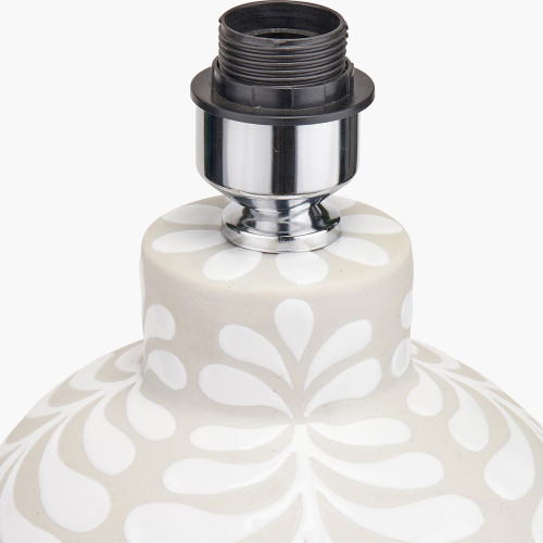 Pacific Lifestyle Tania Grey And White Pattern Ceramic Table Lamp Base