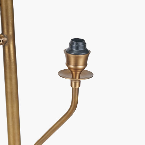 Pacific Lifestyle Tatiana Antique Brass Metal Floor Lamp Base With Ornella 14cm Green Floral Design Mushroom Pleat Tall Tapered Candle Clip Lampshade