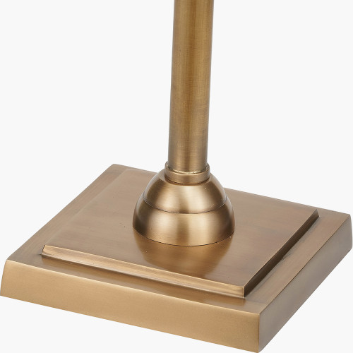 Pacific Lifestyle Tatiana Antique Brass Metal Table Lamp Base With Athira 16cm Multi Chevron Design Mushroom Pleat Tapered Lamp Shade