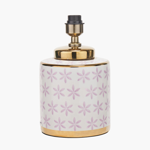 Pacific Lifestyle Thea Lillac And Gold Leaf Ceramic Table Lamp Base