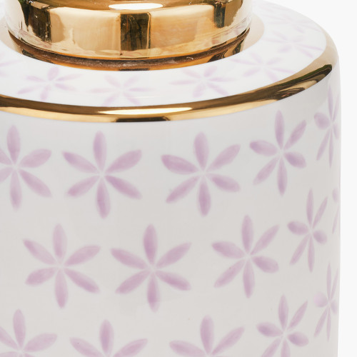 Pacific Lifestyle Thea Lillac And Gold Leaf Ceramic Table Lamp Base