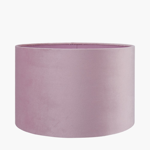 Pacific Lifestyle Thea Lillac And Gold Leaf Ceramic Table Lamp Base With Rene 35cm Blush Velvet Cylinder Lampshade