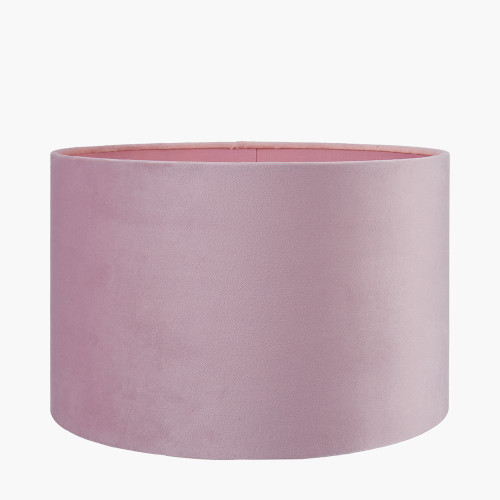 Pacific Lifestyle Thea Lillac And Gold Leaf Ceramic Table Lamp Base With Rene 35cm Blush Velvet Cylinder Lampshade