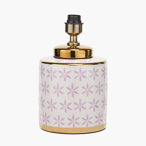 pacific lifestyle Thea Lillac and Gold Leaf Ceramic Table Lamp Base