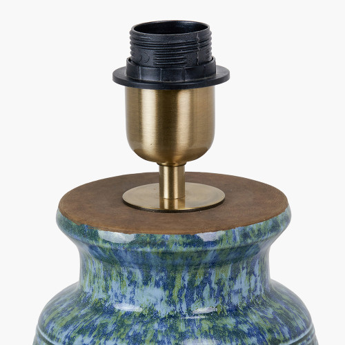 Pacific Lifestyle Theano Dot Design Blue Glaze Table Lamp Base