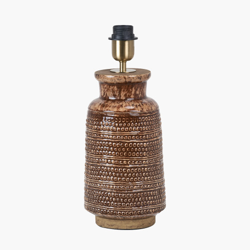 Pacific Lifestyle Theano Dot Design Brown Glaze Tall Table Lamp Base